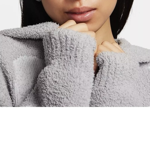 Nike Phoenix Cozy Boucle Long Knit Cardigan Women Grey FD4282-077 Women's Medium - Picture 5 of 9